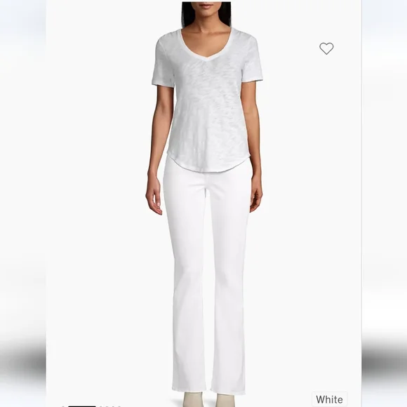 NWT $108 Jen by 7 For All Mankind Slim Bootcut Sculpting Jeans In White - Picture 6 of 6